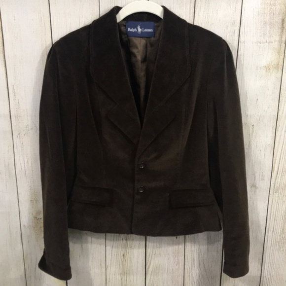 Ralph Lauren Blue Label Jackets & Blazers - Ralph Lauren Brown Velvet Fitted Classic Blazer